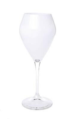 White goblet with clear stem s/6