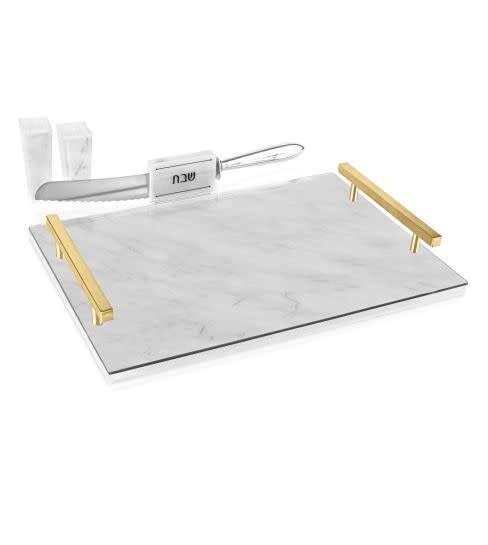 Lucite Gold Marble Challah Board