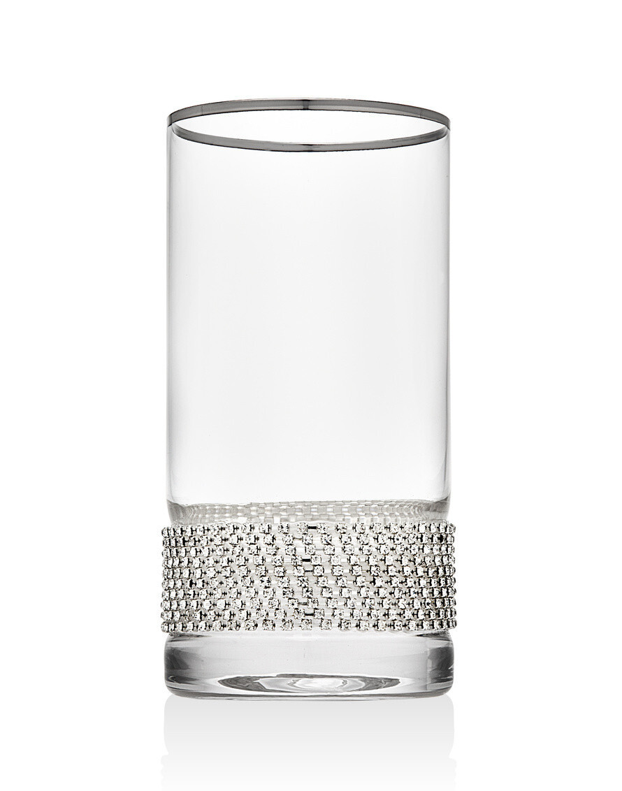 Silver Bling Highball Glasses s/3