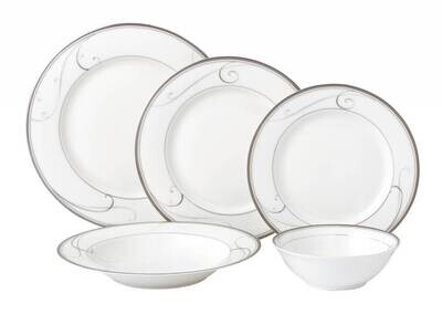 Platinum Swirl 20 pc Dinnerware set