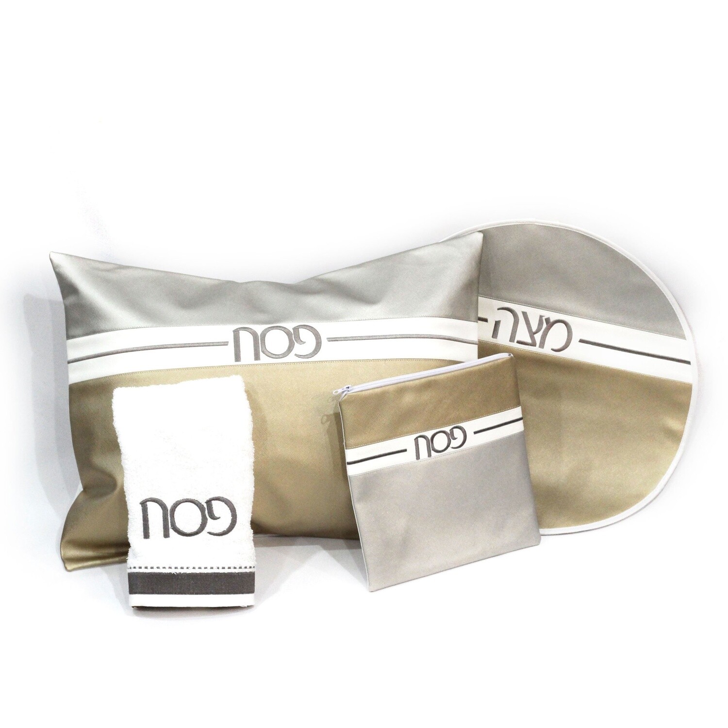 Gold/Silver Leather Pesach Sets - Horizontal