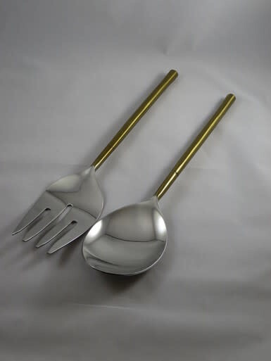 Tube Gold Salad Serving Spoons