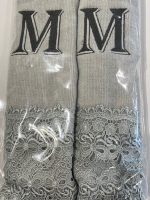 2 Charcoal Towels with Algerian Letter M