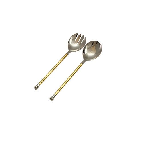 Pateesh Non Hammered Gold Accent Serving Spoons