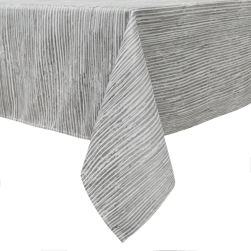 TC1204- 70 x 120 Jacquard Silver Lines Tablecloth