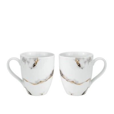Quarie Black Mugs S/2