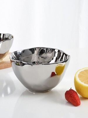 Simple Ceramic Silver Medium Bowl