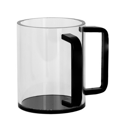Lucite Wash Cup With Black Handles