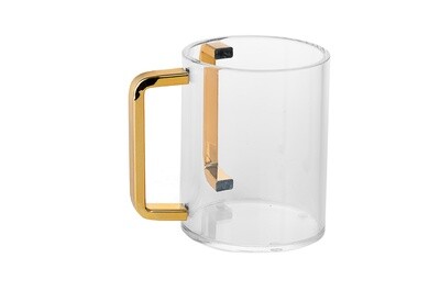 Lucite Wash Cup With Gold Handles