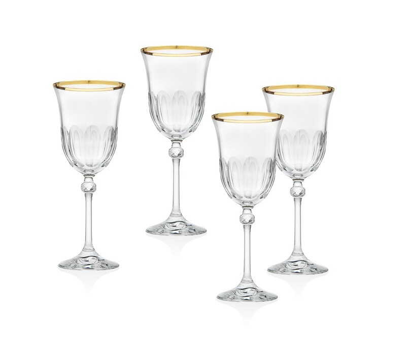 Dondra Gold Rim Goblet s/4