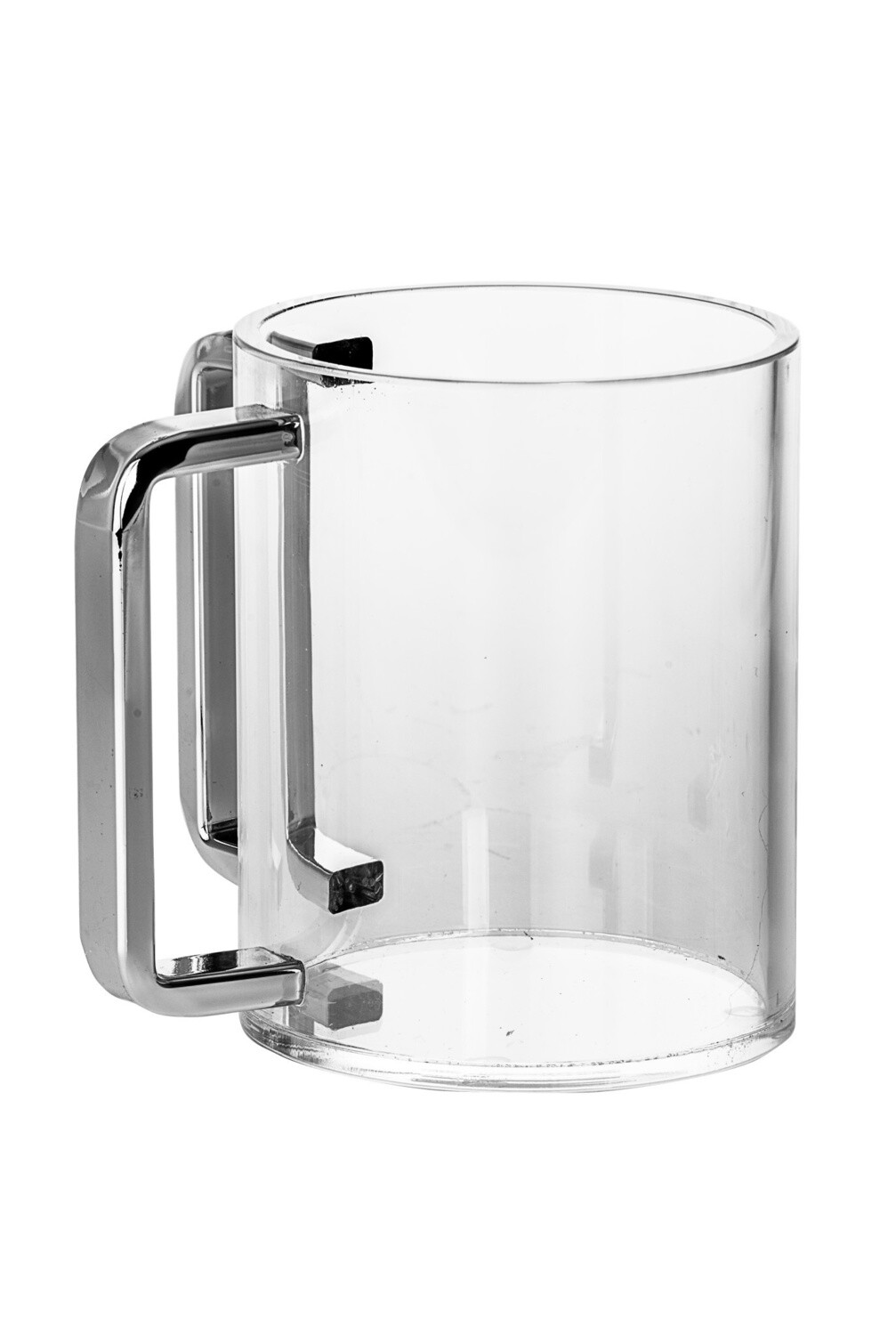 Lucite Wash Cup With Silver Handles