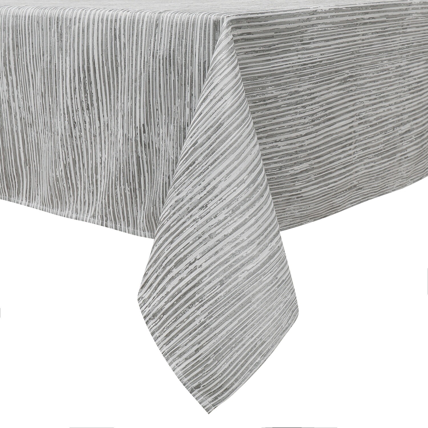 TC1204- 70 x 108 Jacquard Silver Lines Tablecloth