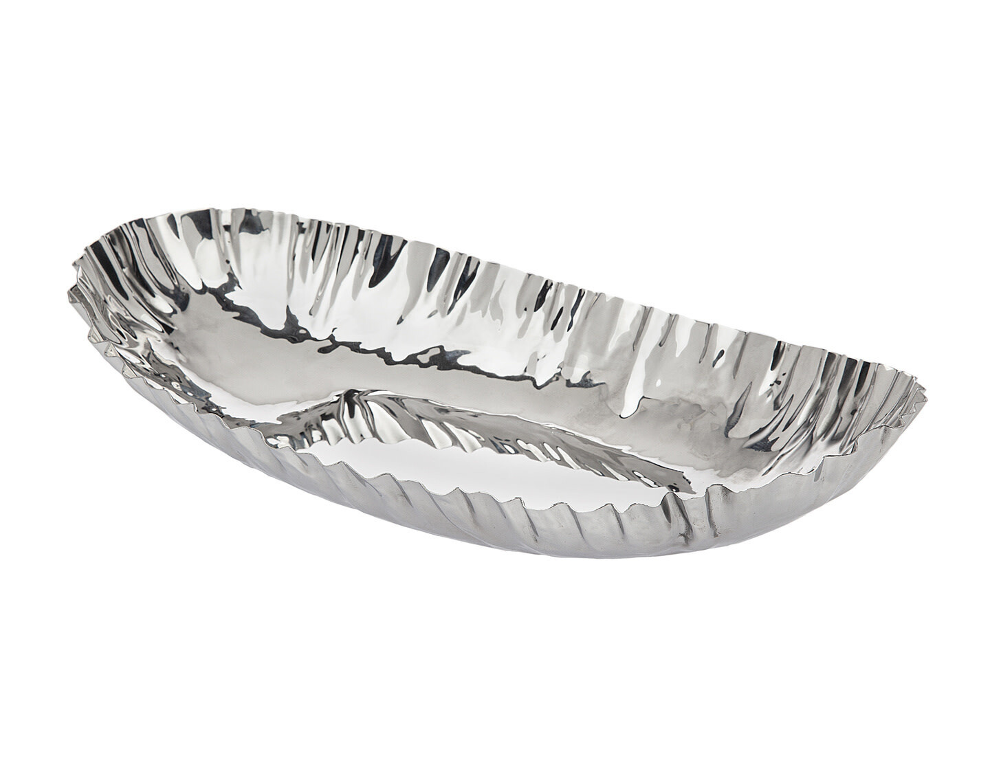 Crumpled Edge Oval Bowl 13 x 7