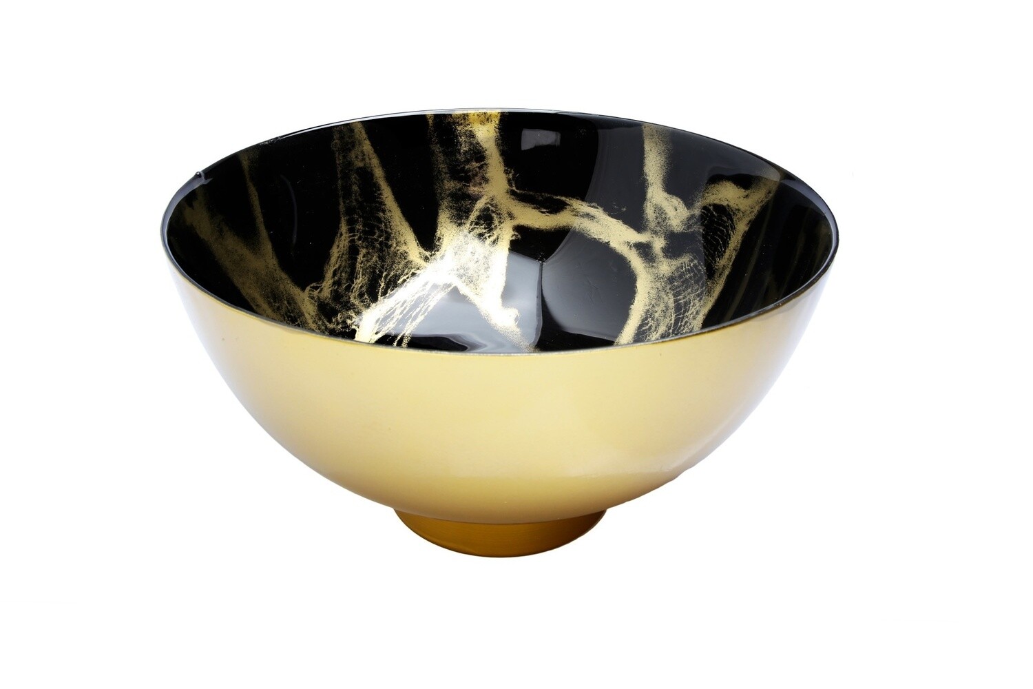 10.5 Black and Gold Marbleized bowl