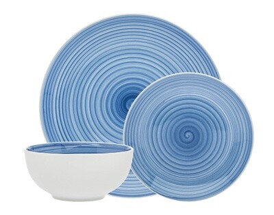 Spiral Blue Porcelain 12 pc Dinnerware set