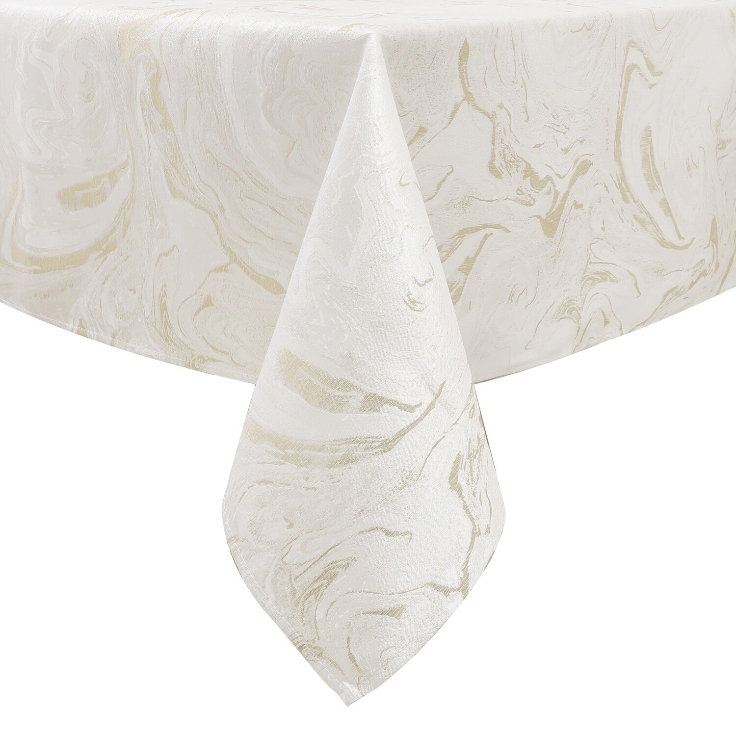TC1327- 70 x 160 Jacquard White Gold Wave Tablecloth