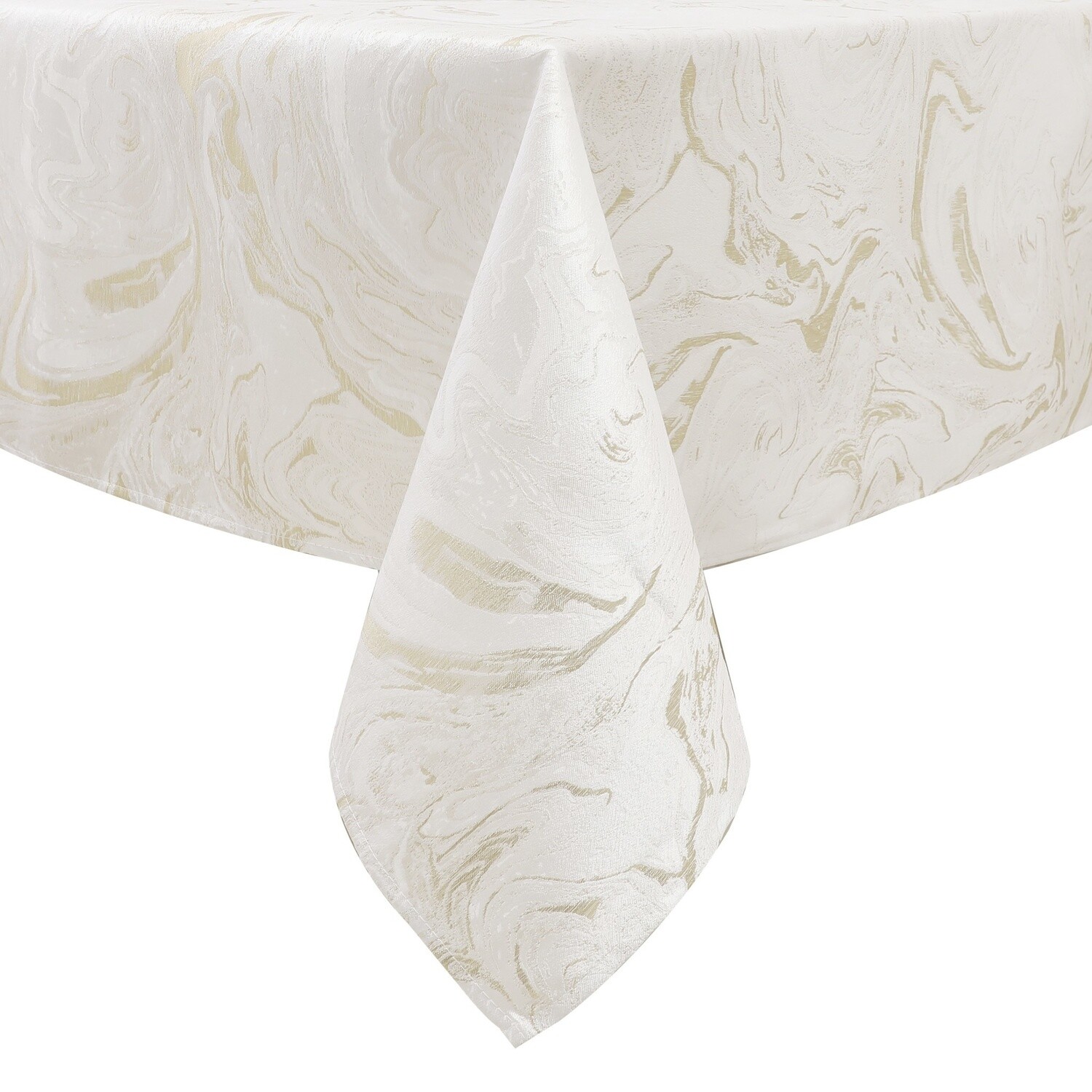 TC1327- 70 x 144 Jacquard White Gold Wave Tablecloth
