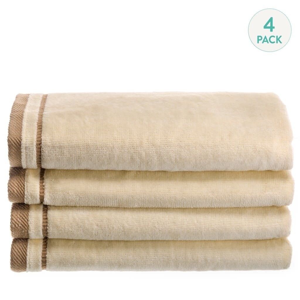 Ivory Cotton Velour Set of 4 Towels