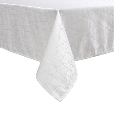 TC1333- 70 x 144 Jacquard White Silver Rays Tablecloth
