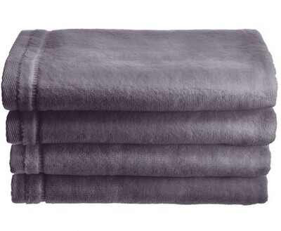 Grey Cotton Velour Set of 4 Towels