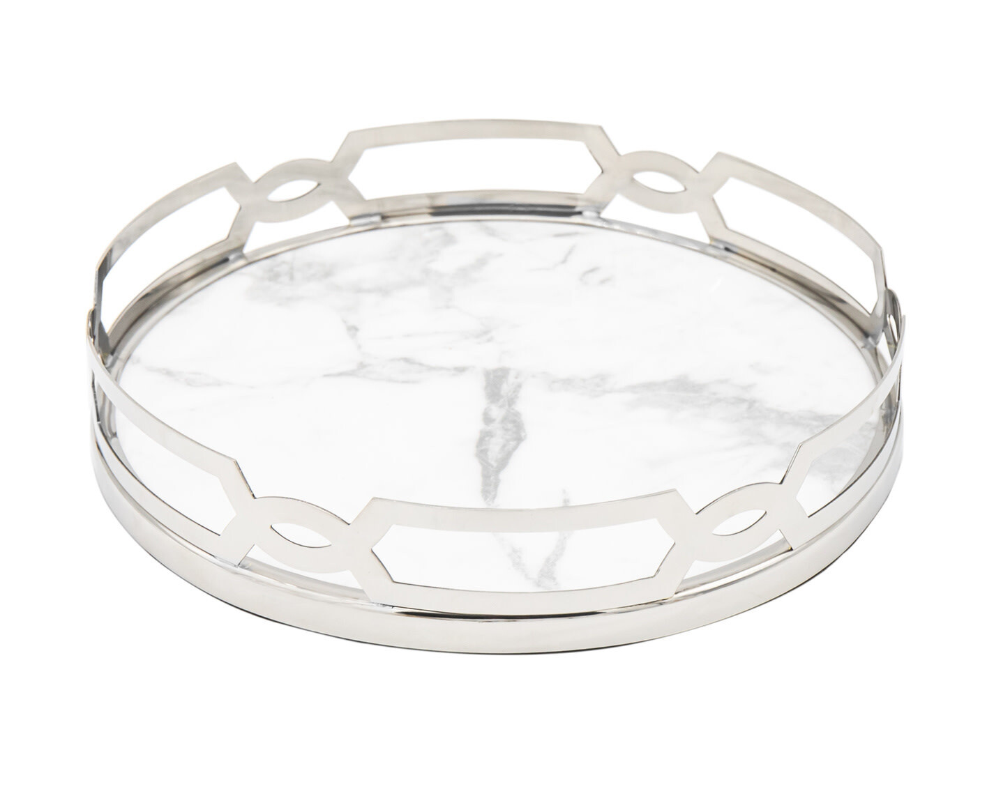 White Silver Marble Design Tray