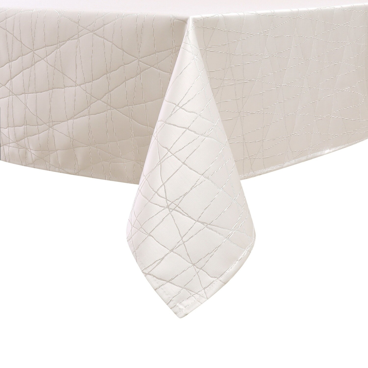 TC1334- 70 x 120 Jacquard White Gold Rays Tablecloth