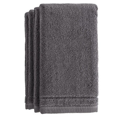 Grey Terry Fingertip Towels Set of 4
