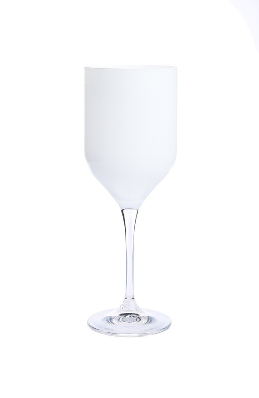 Stemmed White Water Glasses Set of 6