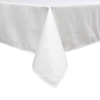 TC1335- 60 x 90 Jacquard  Desert White Silver Tablecloth