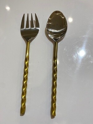 Spiral Gold Serving Set