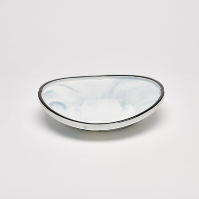 Grey Marble Deep Round Bowl 8.25&quot;