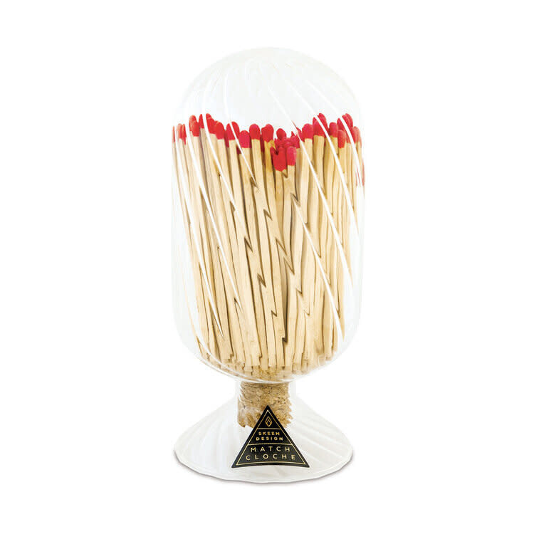 Small Striped Cloche Matches Red Tips