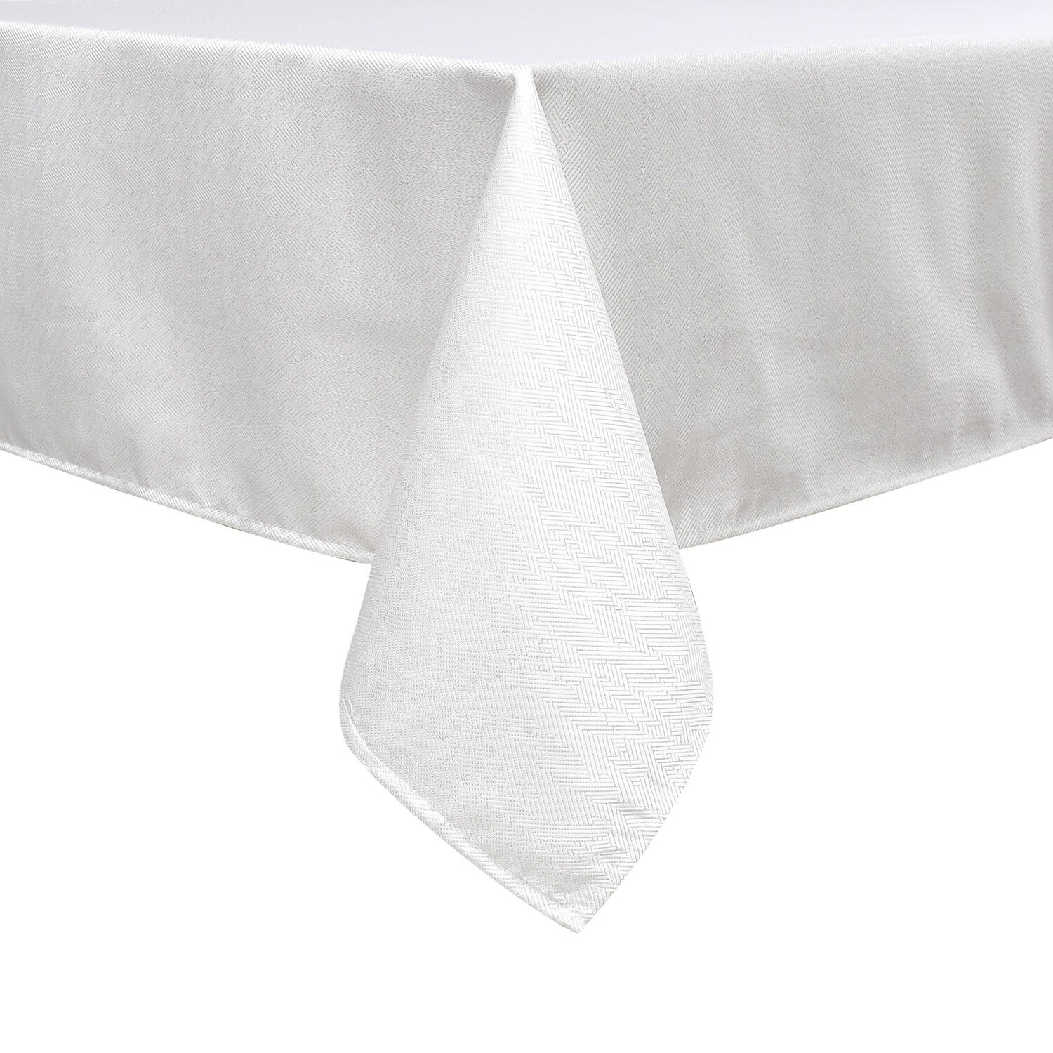 TC1335- 70 x 144 Jacquard  Desert White Silver Tablecloth