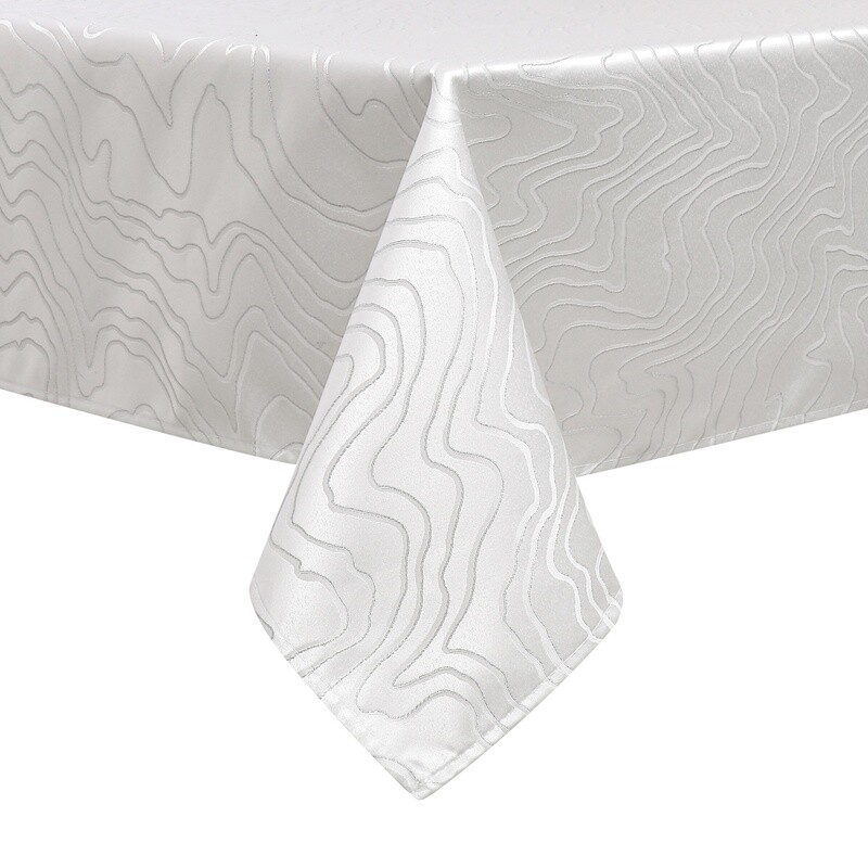 TC1348- 70 x 120 Jacquard Silver Ripple Tablecloth