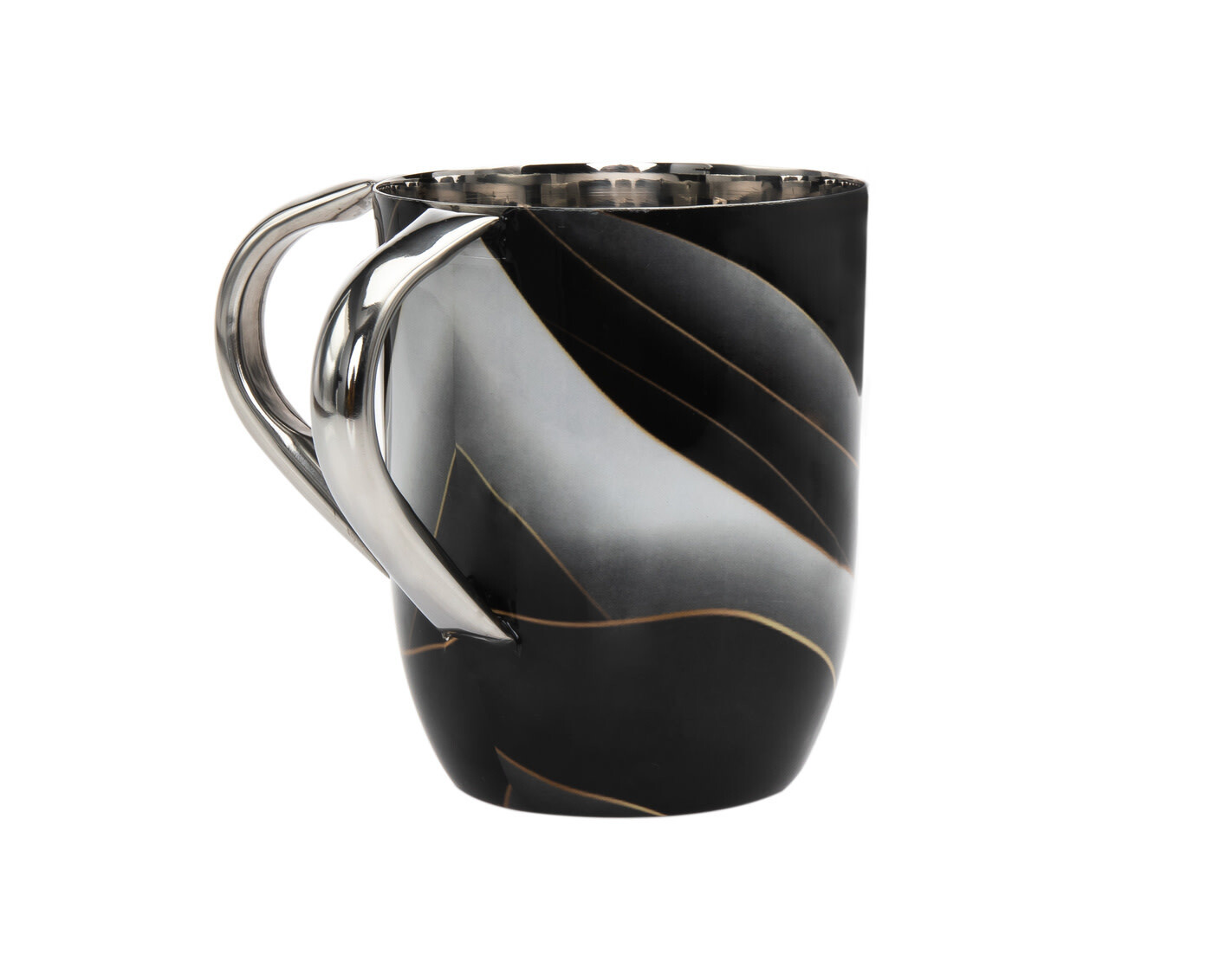 Black and White Swirl Washcup