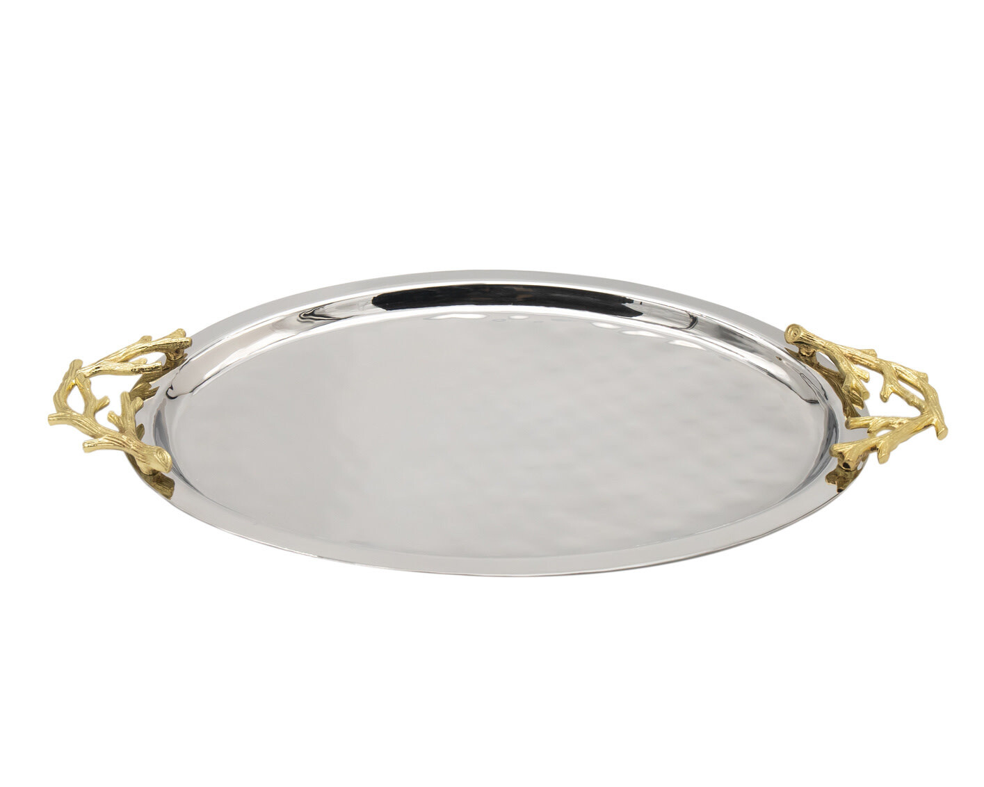 Golden Branch Metal Tray
