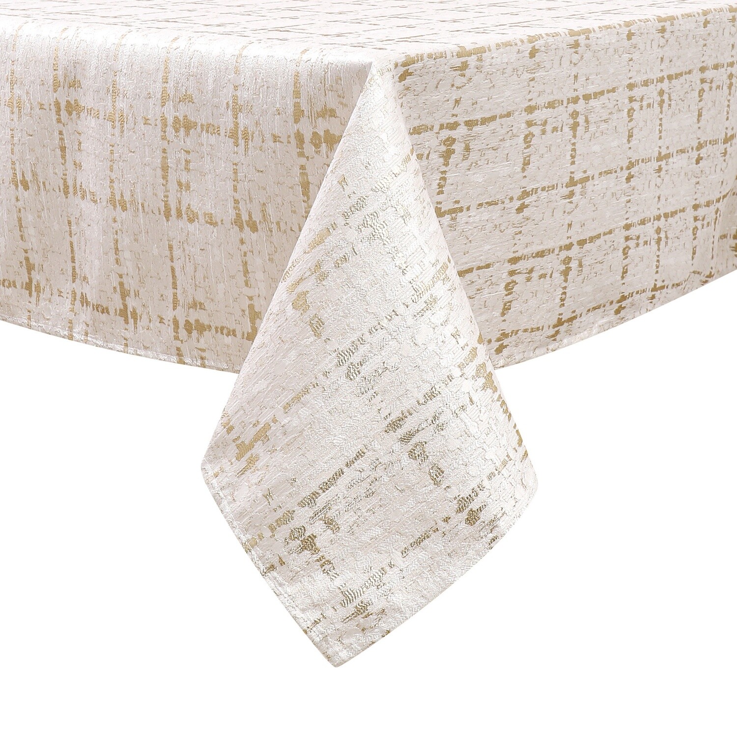 TC1356- 70 x 160 Jacquard Wave Gold Tablecloth