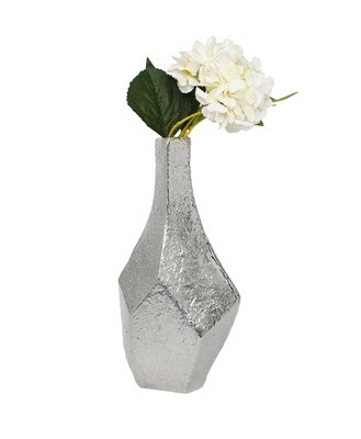 Silver Dimensional Centerpiece Vase Raw Finish