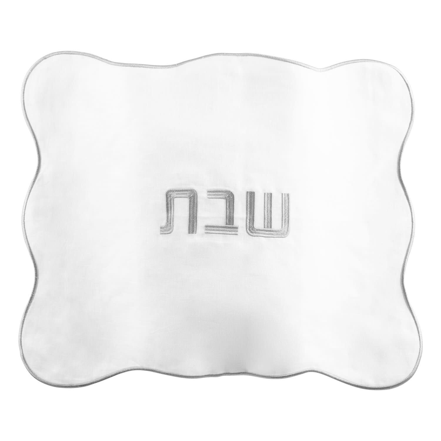 Wavy Silver Linen Challah Cover