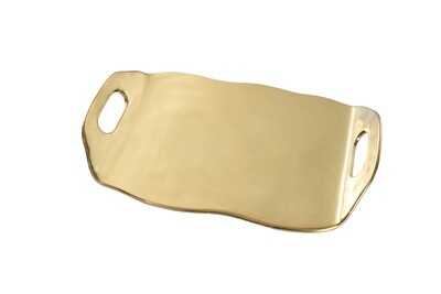 Simple Ceramic Gold Tray With Handles