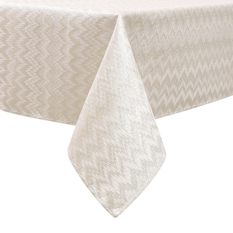 TC1354- 70 x 160 Jacquard Zigzag Gold Tablecloth