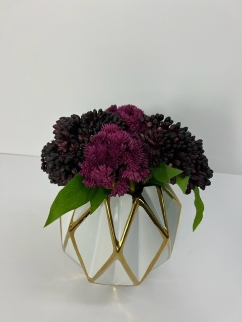 Aurora Gold Diamond Vase with Flowers