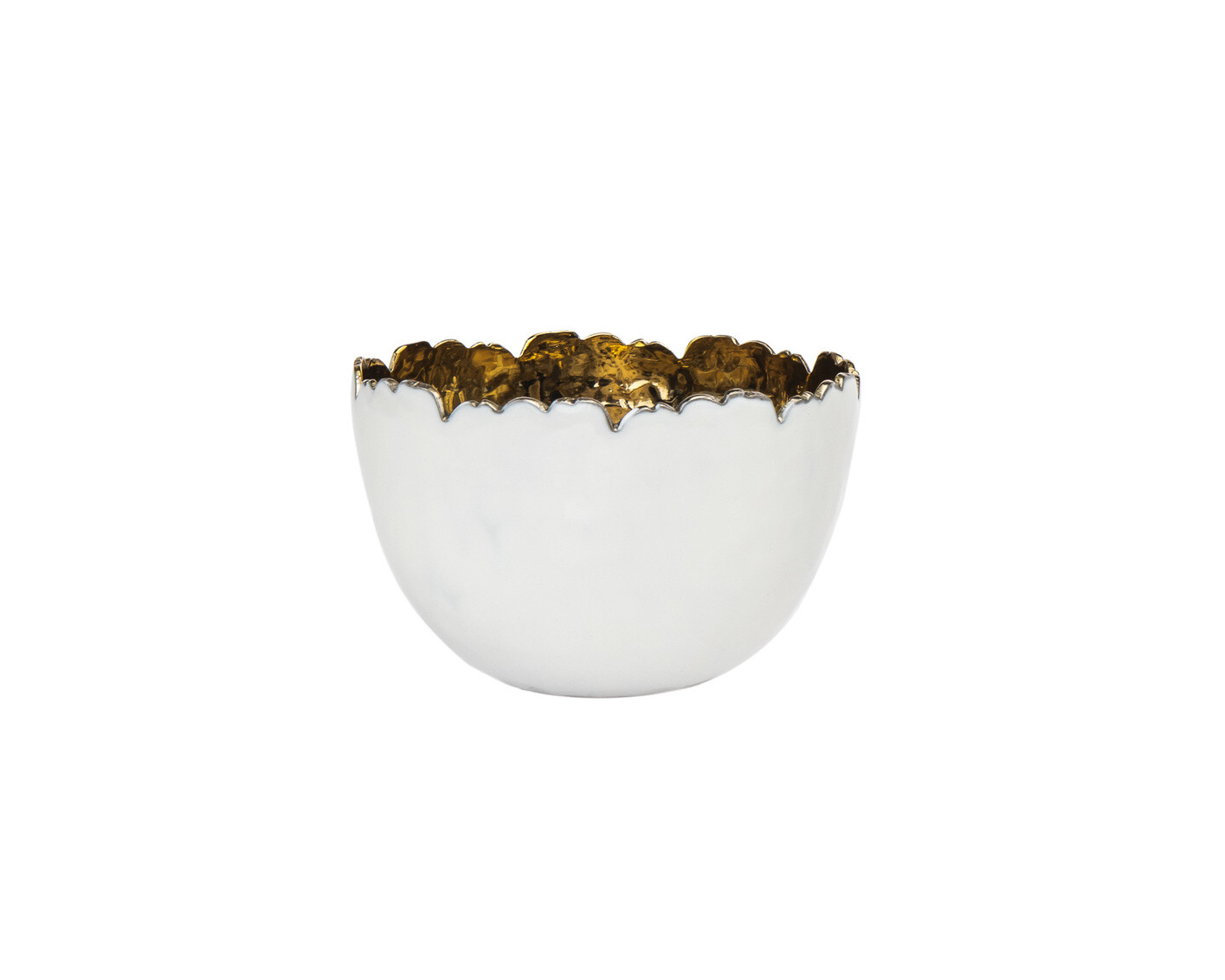 4" White/Gold Snack Bowl