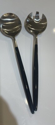 Tai Chi Black & Silver Serving Spoons