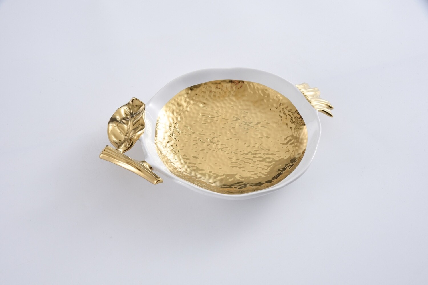 White and Gold Pomegrante Plate
