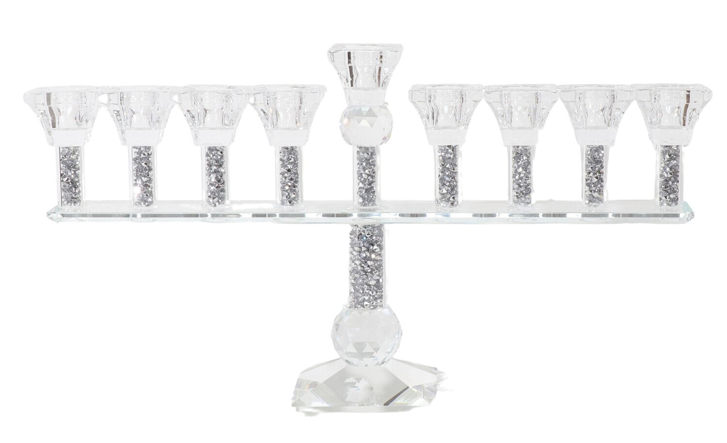 Crystal Menorah With Clear Cups 7.5 x 15