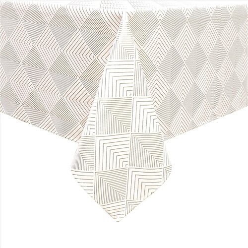 TC1406- 60 x 90 Jacquard Geometric Gold Tablecloth
