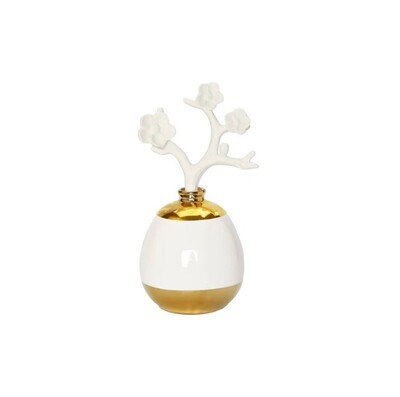 Gold & White Diffuser w Dimensional Flower