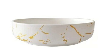 Matte White w/ Gold Marble Round Mix bowl