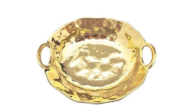 Gold Oval Deep Bowl